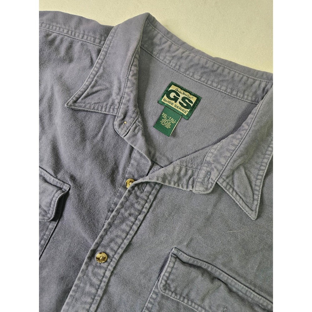 Gander Mountain Guide Series Shirt Mens 3XL Tall Grey Cotton Button Down Heavy